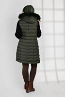 Tesettür giyim HAKİ KAPÜŞONLU ŞİŞME YELEK 0007