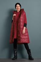 Tesettür giyim KIRMIZI KÜRK DETAYLI ŞİŞME YELEK 0127