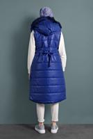 Tesettür giyim LACİVERT KÜRK DETAYLI ŞİŞME YELEK 0127