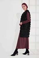 Tesettür giyim SİYAH PAMUKLU PELUŞ YELEK 1704