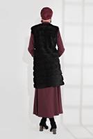 Tesettür giyim SİYAH PAMUKLU PELUŞ YELEK 1704