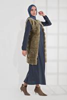 Tesettür giyim VİZON PAMUKLU PELUŞ YELEK 1704 