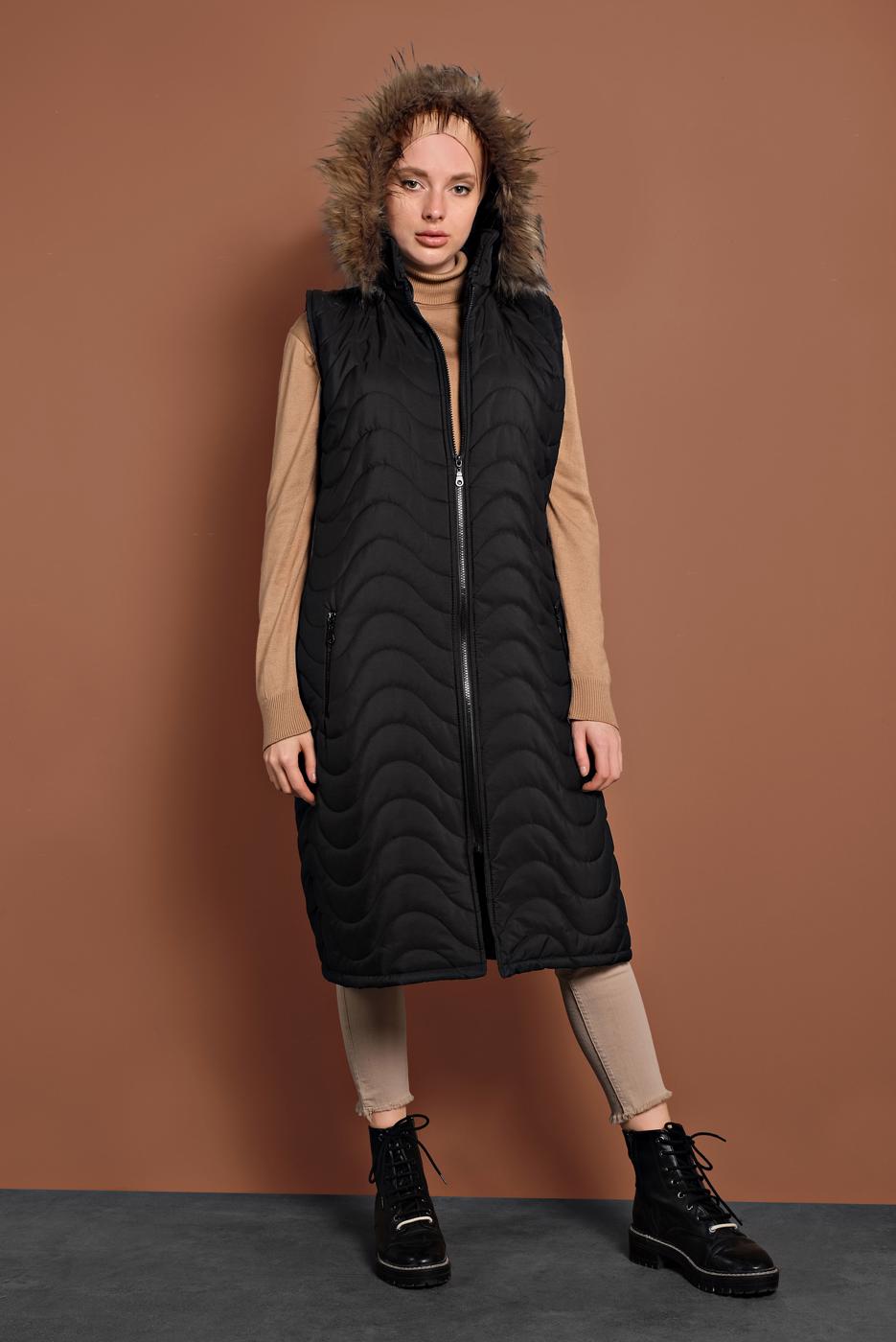 Vêtements hijab NOIR DOUDOUNE ZIPPÉ À CAPUCHE 2008 