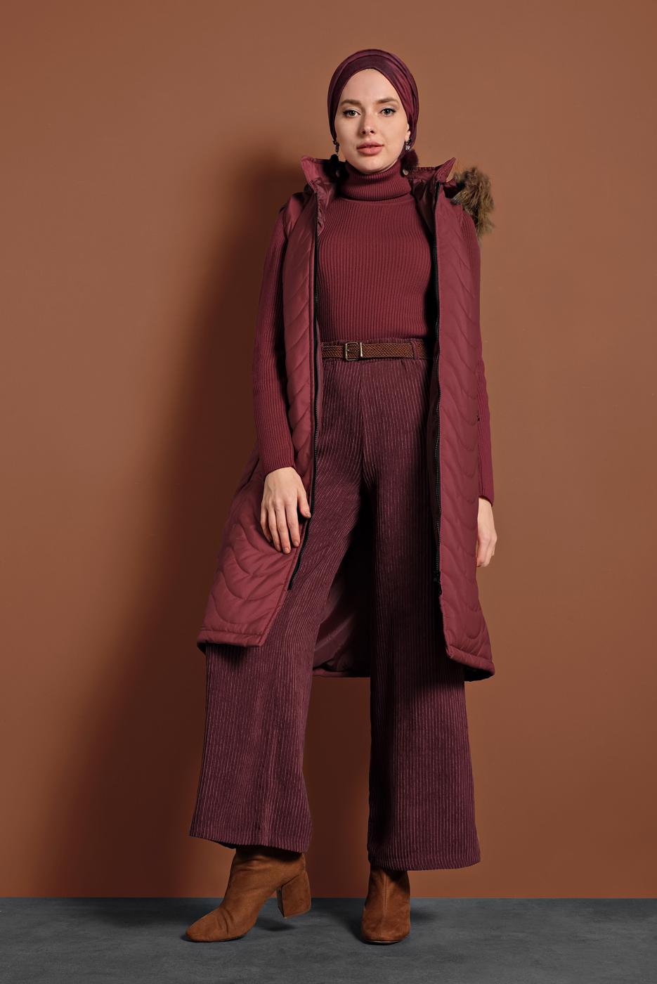 Vêtements hijab ROUGE DOUDOUNE ZIPPÉ À CAPUCHE 2008 