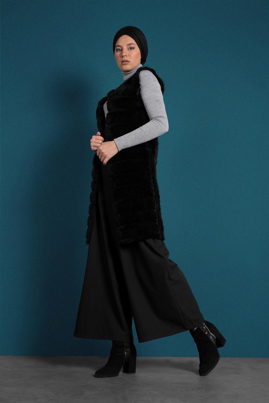 Vêtements hijab NOIR GILET EN COTON 2113 