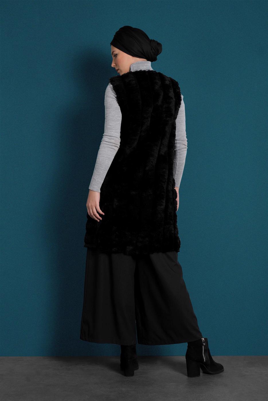 Vêtements hijab NOIR GILET EN COTON 2113 
