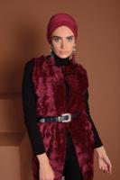 Vêtements hijab ROUGE BORDEAUX GILET EN COTON 2113 