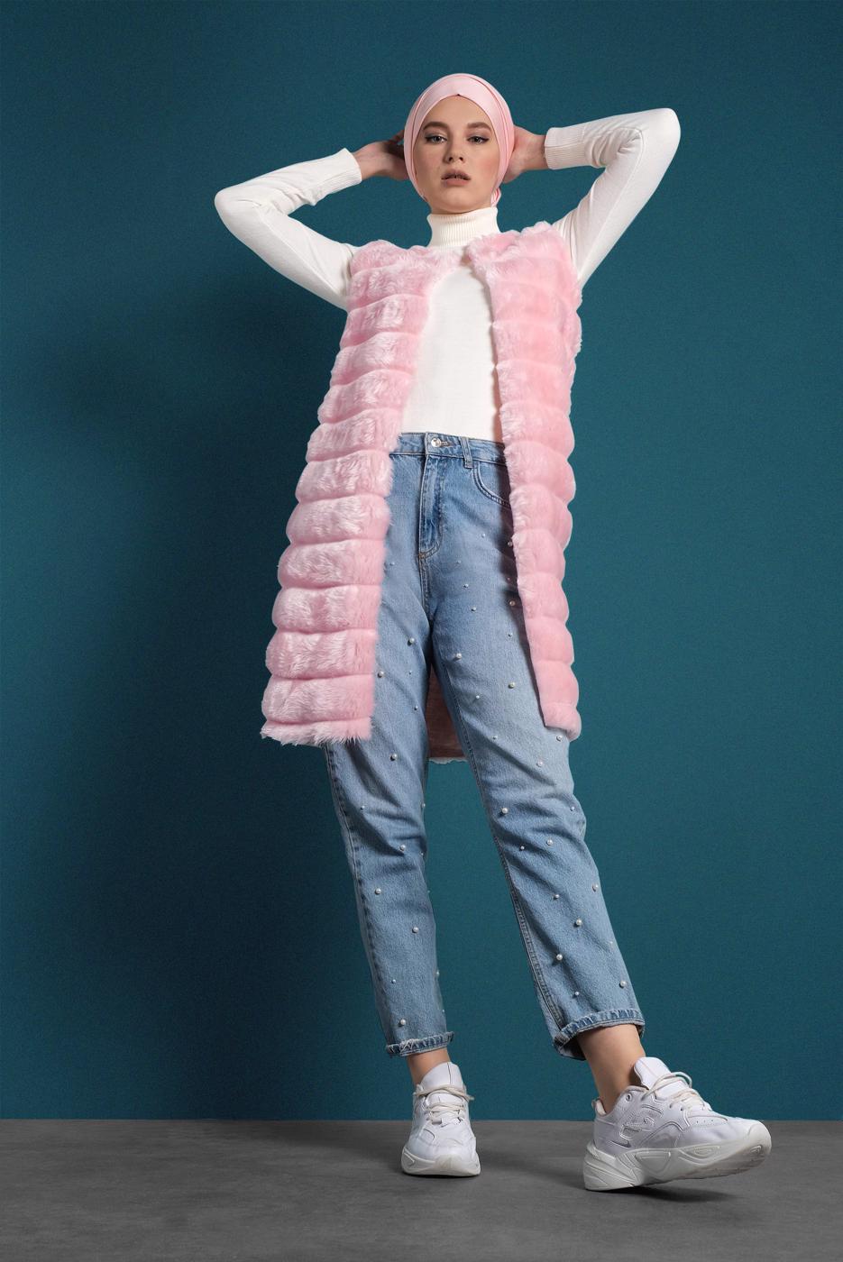 Vêtements hijab POUDRE GILET EN COTON 2113 