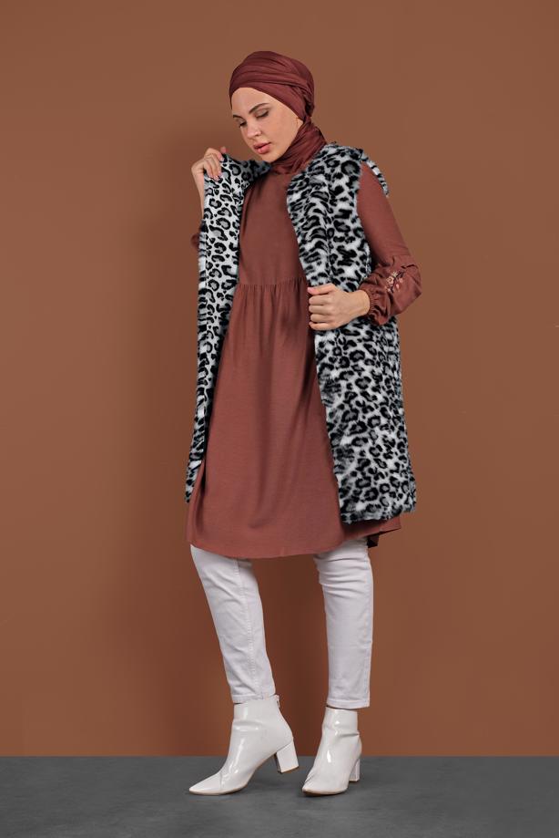 Vêtements hijab  ANIMAL-PRINTED WAISTCOAT 3413 - TRENDTESETTÜR