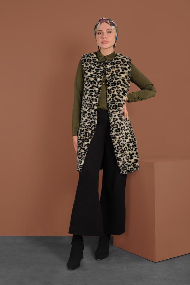 Vêtements hijab  ANIMAL-PRINTED WAISTCOAT 3413 - TRENDTESETTÜR