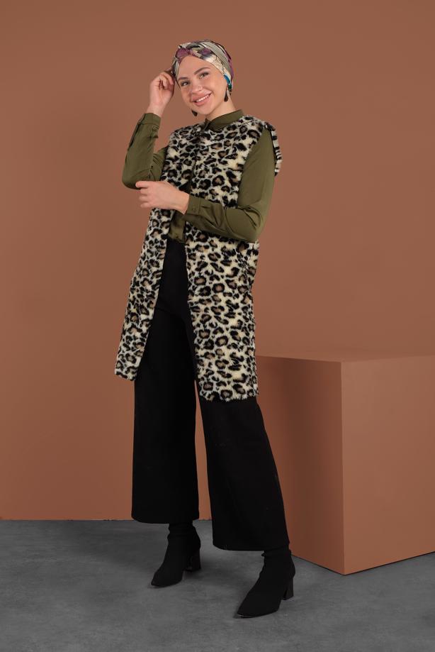 Vêtements hijab  ANIMAL-PRINTED WAISTCOAT 3413 - TRENDTESETTÜR