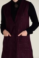 Tesettür giyim MÜRDÜM SİM ÇİZGİLİ KLASİK YELEK 4575