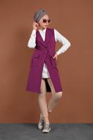 Vêtements hijab POURPRE GILET À DEUX RANGÉES DE BOUTONS 4643 