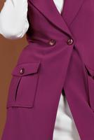 Vêtements hijab POURPRE GILET À DEUX RANGÉES DE BOUTONS 4643 