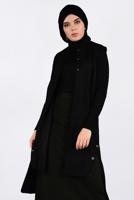 Hijab clothing BLACK GROMMET DETAILED VEST 4740 