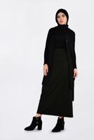 Hijab clothing BLACK GROMMET DETAILED VEST 4740 