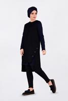 Vêtements hijab BLEU MARINE GILET À ŒILLETS 4740
