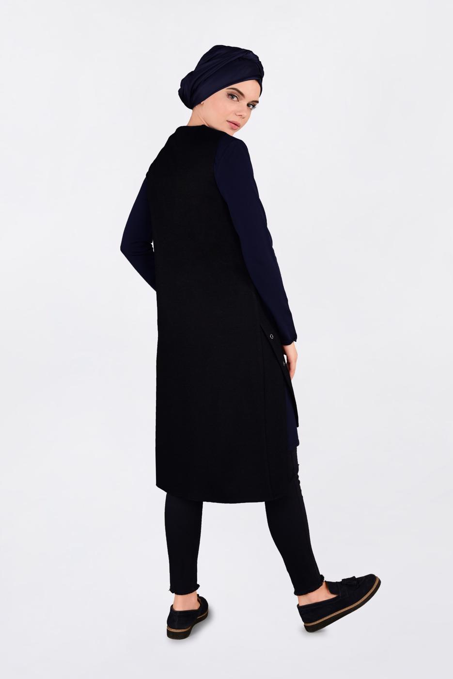 Vêtements hijab BLEU MARINE GILET À ŒILLETS 4740