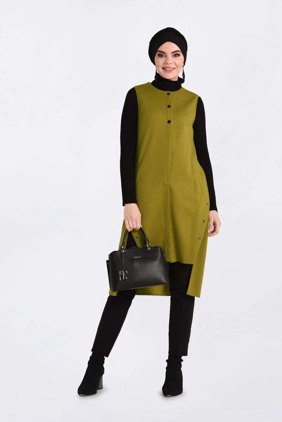 Vêtements hijab VERT GILET À ŒILLETS 4740 