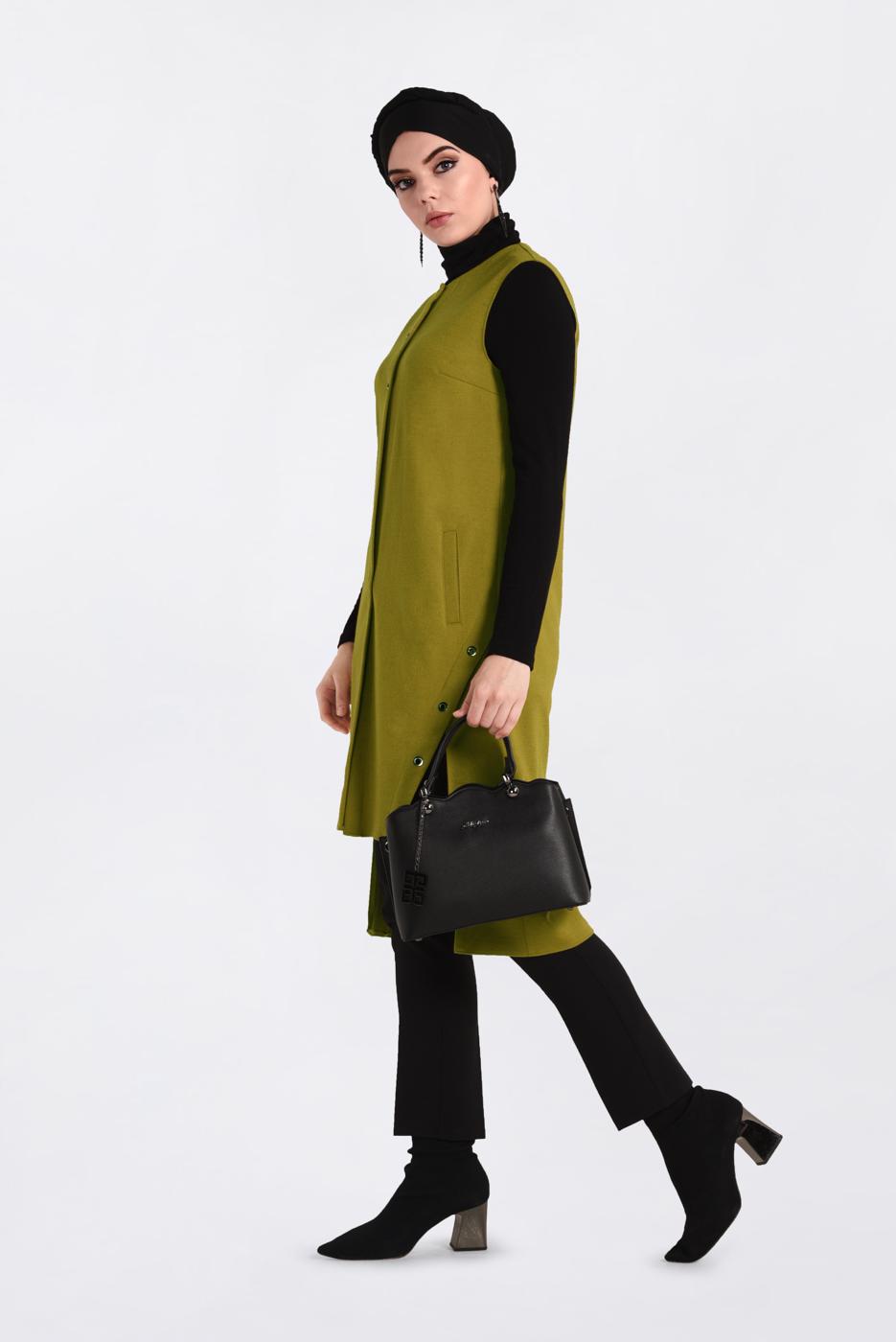 Vêtements hijab VERT GILET À ŒILLETS 4740 