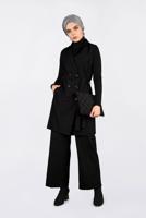 Tesettür giyim SİYAH KAZAYAĞI DESENLİ KRUVAZE YELEK 4751