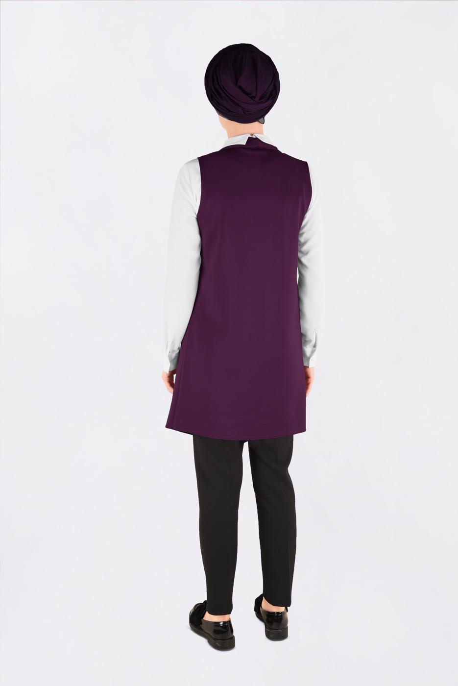 Vêtements hijab POURPRE GILET À COUPE ASYMMÉTRIQUE  4795