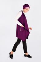 Vêtements hijab POURPRE GILET À COUPE ASYMMÉTRIQUE  4795
