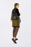 Tesettür giyim YEŞİL ASİMETRİK KESİM SALAŞ YAKA YELEK 4795