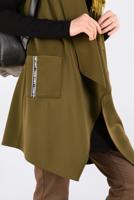 Tesettür giyim YEŞİL ASİMETRİK KESİM SALAŞ YAKA YELEK 4795