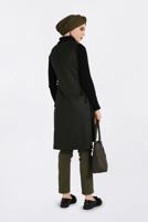 Tesettür giyim SİYAH ALVİNA YANDAN BAĞCIKLI KUŞGÖZLÜ YELEK 4809