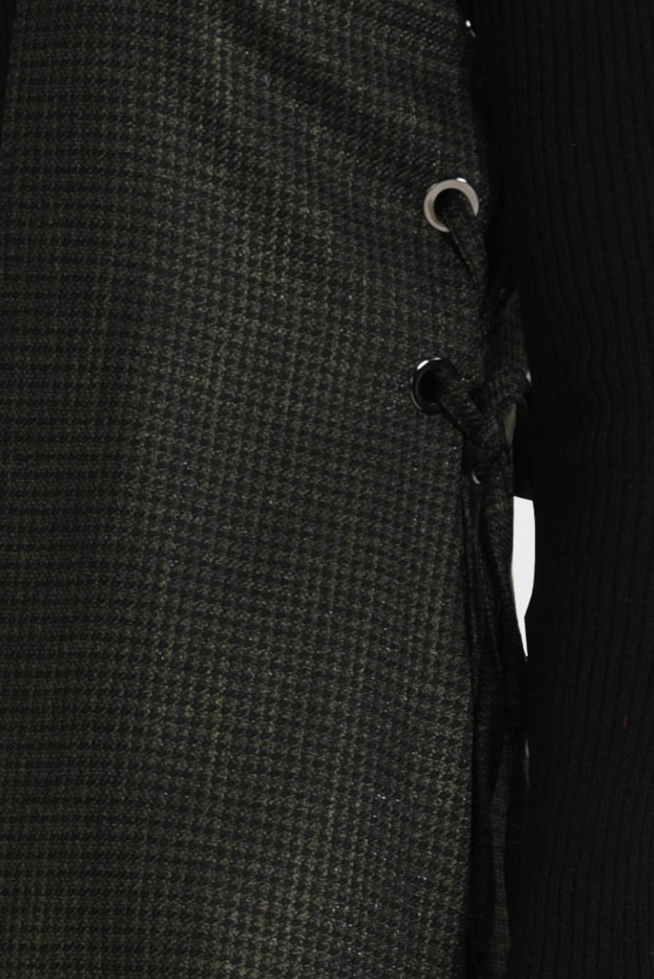 Tesettür giyim SİYAH ALVİNA YANDAN BAĞCIKLI KUŞGÖZLÜ YELEK 4809