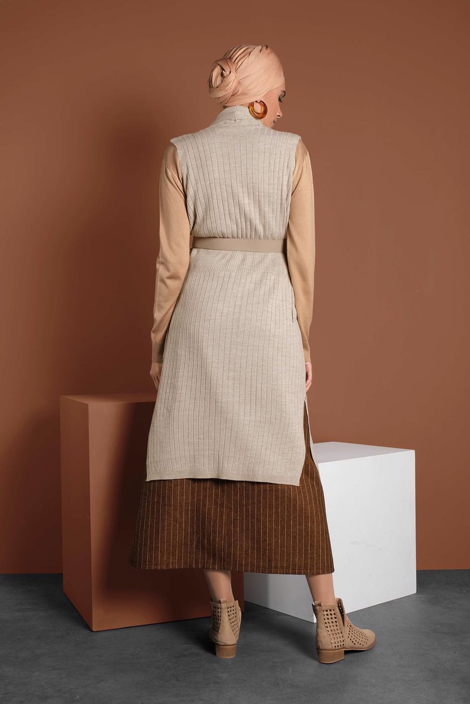 Vêtements hijab BEIGE GILET À CÔTELÉ 5331 