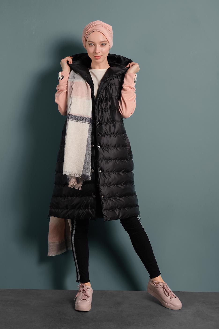 Vêtements hijab NOIR DOUDOUNE EN COTON 7520 