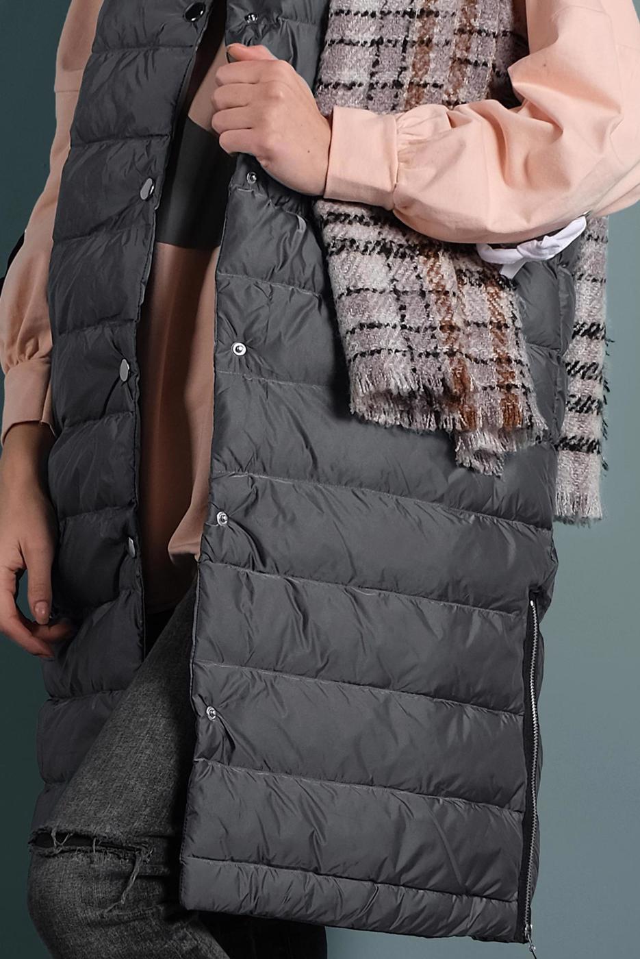 Vêtements hijab GRIS DOUDOUNE EN COTON 7520 