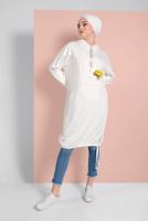 Hijab clothing CREAM ELASTIC-HEM HOODIE 5106