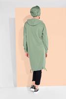Hijab clothing GREEN ELASTIC-HEM HOODIE 5106