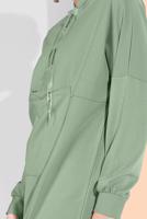 Hijab clothing GREEN ELASTIC-HEM HOODIE 5106