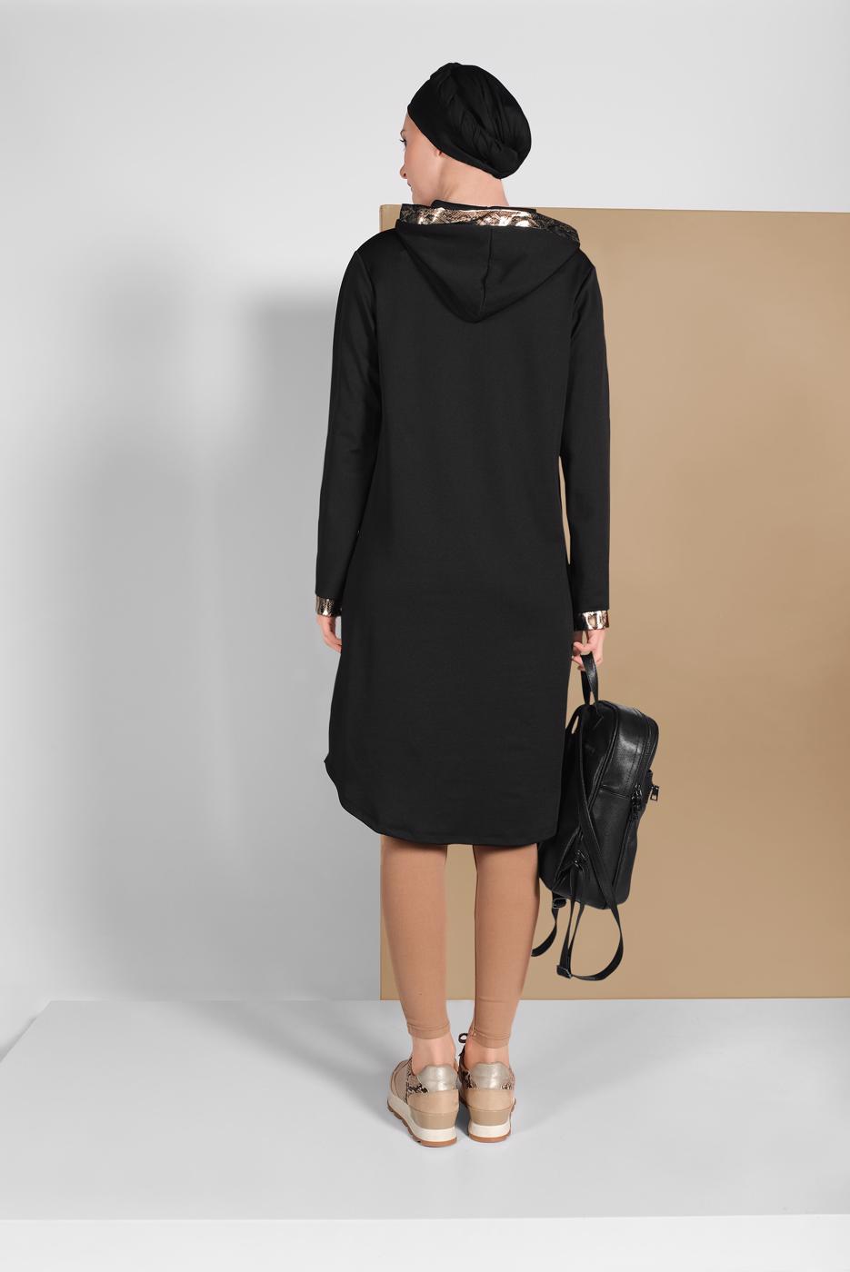 Vêtements hijab NOIR SURVÊTEMENT ZIPPÉ 8206