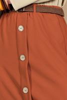 Tesettür giyim KAHVE DÜĞME DETAYLI ETEK 53100