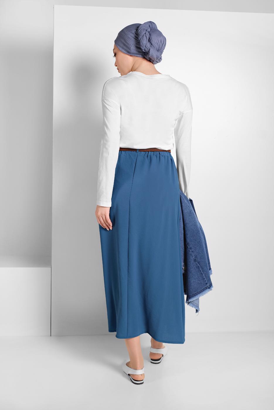 Vêtements hijab BLEU MARINE JUPE À BOUTONNÉE 53100