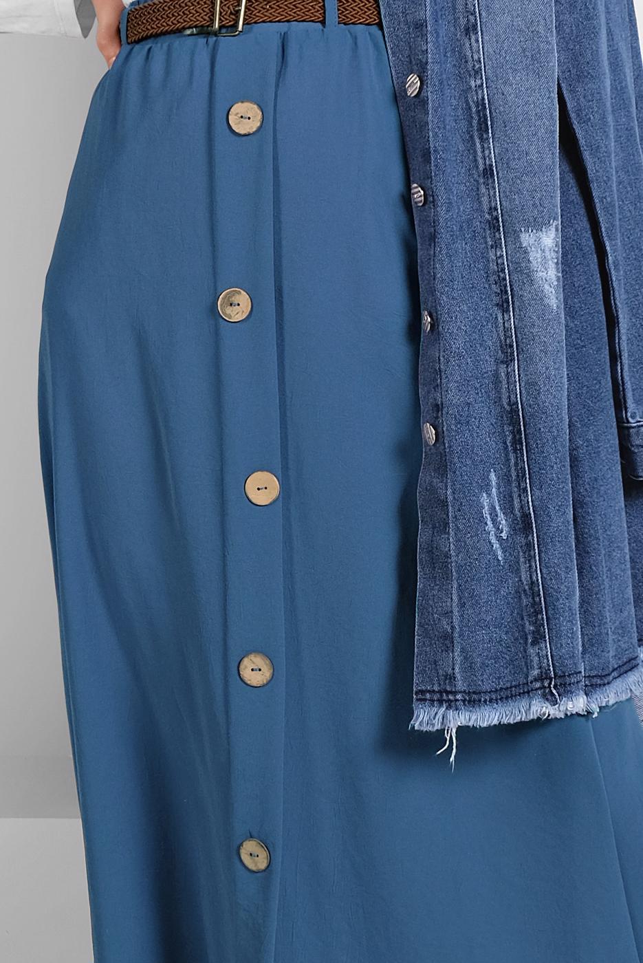 Vêtements hijab BLEU MARINE JUPE À BOUTONNÉE 53100