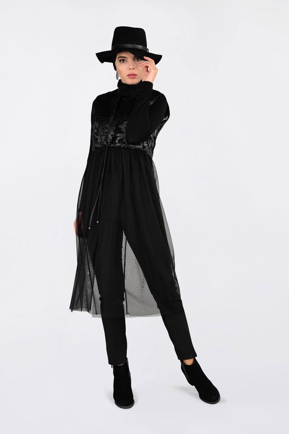 Vêtements hijab NOIR ALVINA GILET À EMBELLI 4774 