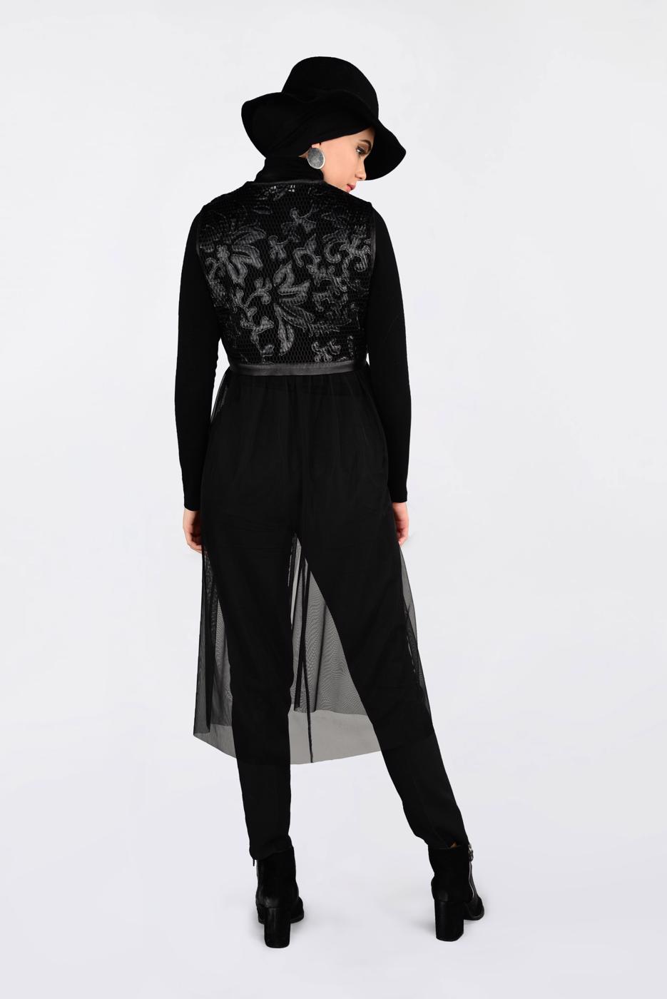 Vêtements hijab NOIR ALVINA GILET À EMBELLI 4774 