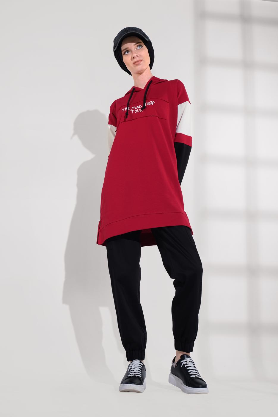 Tesettür giyim SİYAH ALVİNA PAMUKLU KARGO PANTOLON 7572