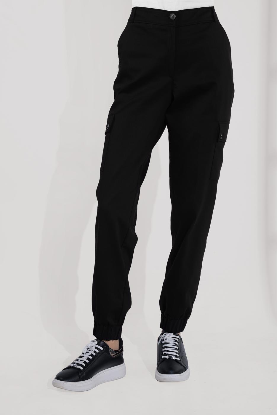 Tesettür giyim SİYAH ALVİNA PAMUKLU KARGO PANTOLON 7572