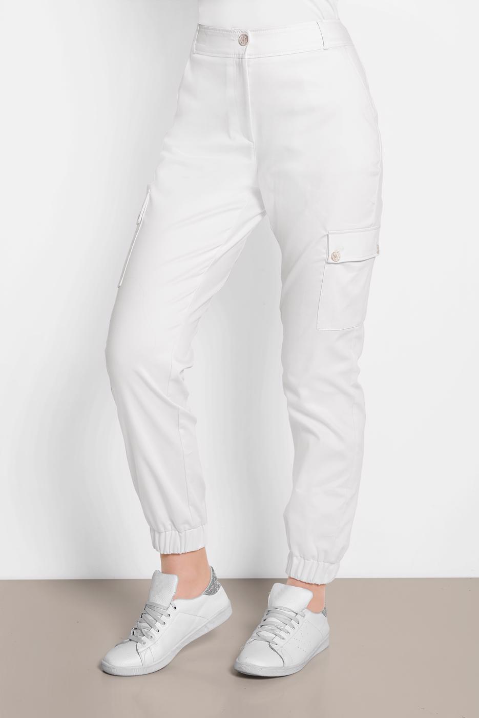 Tesettür giyim KREM ALVİNA PAMUKLU KARGO PANTOLON 7572