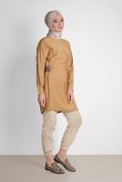 Tesettür giyim BEJ ALVİNA PAMUKLU KARGO PANTOLON 7572