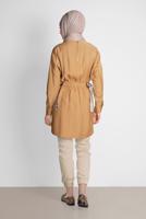 Tesettür giyim BEJ ALVİNA PAMUKLU KARGO PANTOLON 7572