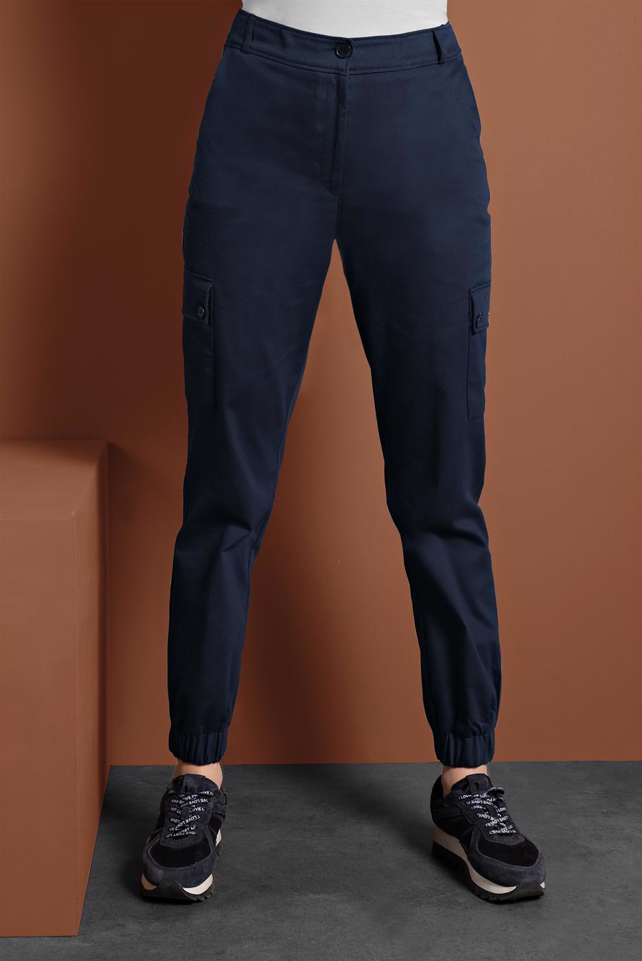 Tesettür giyim LACİVERT ALVİNA PAMUKLU KARGO PANTOLON 7572