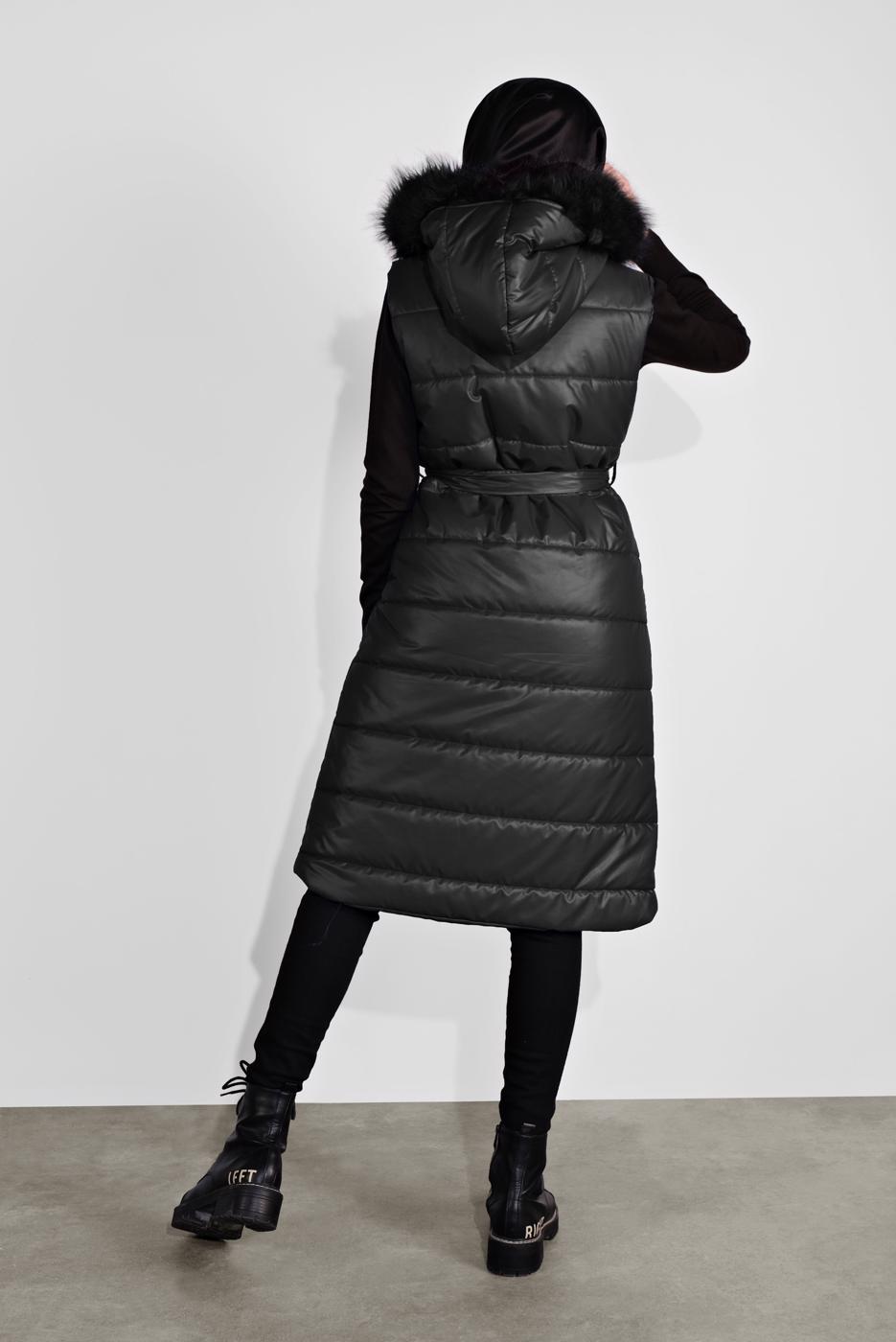 Vêtements hijab NOIR DOUDOUNE À CAPUCHE 5687 